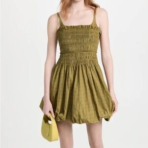 Rebecca Taylor Mini Plaid Smocked Bubble Dress